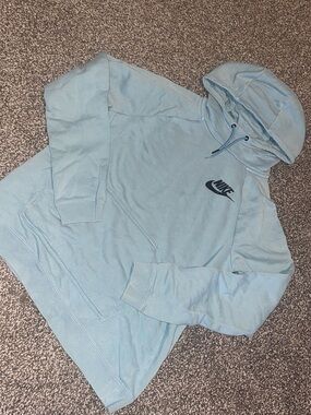 Nike Light Blue Cowl Neck Hoodie